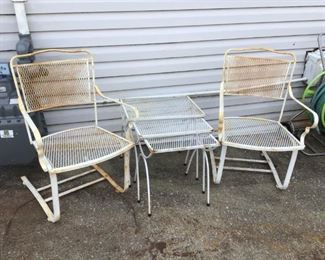 Vtg Metal Lawn Tables Chairs