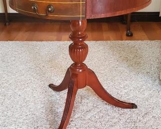 Vtg Walnut Drum Table