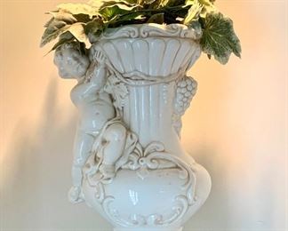 Item 13:  Carraro Florentine Cherub vase  (Made in Italy) - 11": $28