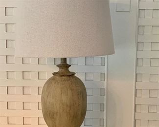 Item 9:  (2) Buffet lamps with linen shades - 27.5":  $90 for pair