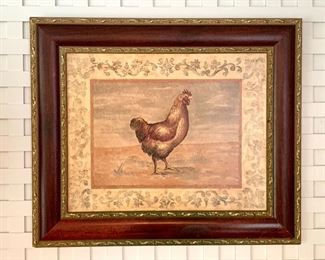 Item 15:  Framed chicken - 26.25" x 22.25":  $65