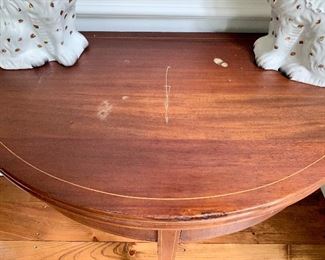 detail -top of demilune table