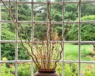 Item 24:  Woven vase with decorative branches - 17":  $65