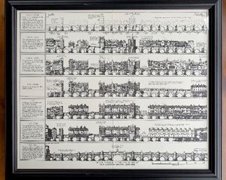 Item 21:  "Seven Phases in the Evolution of Old London Bridge" - 22.25" x 19":  $115