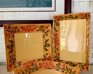 Item 34:  (4) Piece G.E.T. Melamine set - one piece not shown - it is a long rectangle! :$40