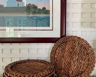 Item 372:  Set of (8) woven plate holders:  $20