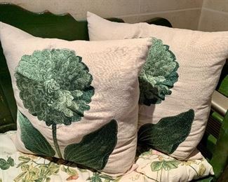 Item 4:  (2) Linen down pillows - 18" x 17":  $65