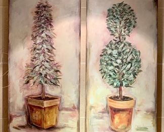 Item 39:  (2) Josephine Alexander '03 topiary - 15"l x 1.5"w x 30"h:  $140 for pair