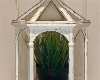 Item 62:  Terrarium with faux topiary - 13":  $26