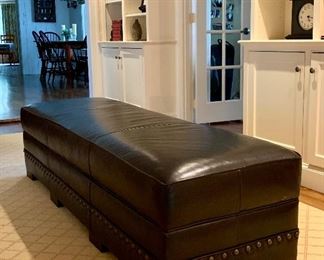 Item 47:  Arhaus Furniture leather storage ottoman - 71"l x 22.5"w x 17.5"h:  $495
