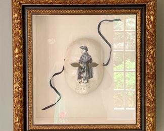 Item 70:  Italian mask in shadow box frame - 19"l x 5"w x 20"h:  $225