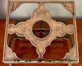 Item 71:  Heavy Brass Book Stand - 11.5"l x 10"w x 9"h: $95
