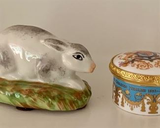 Item 263:  Chelsea House porcelain bunny & trinket box:  $40