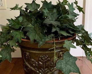 Item 95:  Green pot with faux topiary - 11.5":  $32