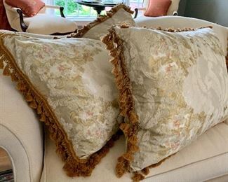 Item 81:  (4) Mulberry England down pillows with tassels - 27" x 21.5":  $85 each