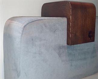 detail - please note - there are a couple of pen marks and a tad bit of fading to this arm. Includes LoveSac drink holder.