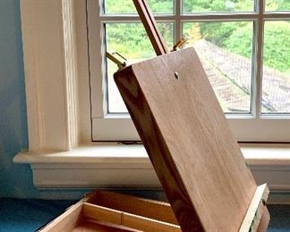 Item 281:  Art easel with oil paints:  $32