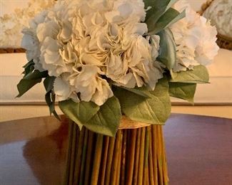 Item 286:  Faux hydrangea topiary: $14