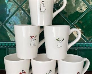 Item 131:  (6) Williams Sonoma snowman mugs - $24