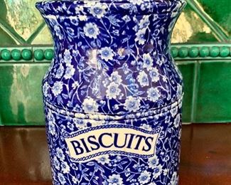 Item 152:  Calico Burleigh biscuits jar - 9":  $38