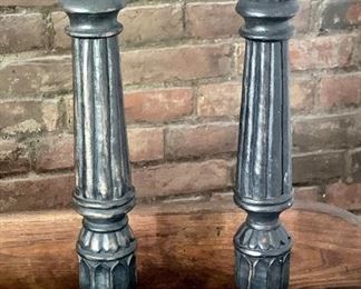 Item 148:  (2) Wood candlesticks - 18":  $25