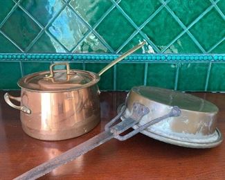 Item 290:  Lot of (2) copper pans:  $38.00
