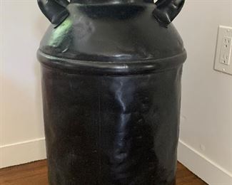 Item 145:  Antique steel milk can - 12" x 23.5":  $85