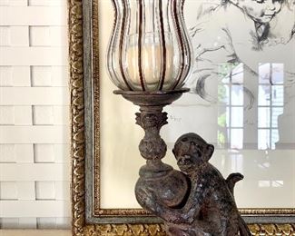 Item 161:  Monkey candle holder - 17.75":  $32