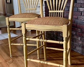 Item 127:  (2) Arhaus Furniture bar stools - 19"l x 16.5"w x 40"h & seat height - 24":  $250