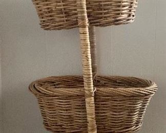 Item 147:  (3) Tiered woven basket stand - 44": $28.00 