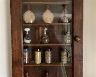 Item 146:  Reclaimed antique ship wood spice cabinet - 18"l x 2.75"w x 30"h:  $165