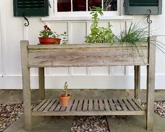 Item 144:  Wood herb planter - 45.5"l x 17.5"w x 32"h: $135.00