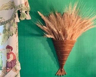 Item 390:  Wall vase with wheat:  $22