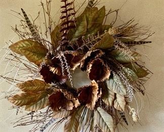 Item 196:  Decorative wreath - 26" x 28":  $32