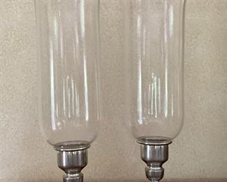 Item 199:  (2) Empire pewter hurricanes - 14":  $30