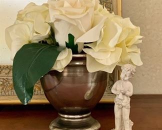 Item 208:  Faux roses with cherub:  $22                                                             Tallest - 7.5"