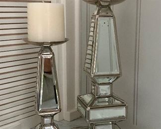 Item 211:  (2) Mirrored candles:  $34                                         Tallest - 13"
