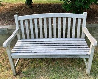 Item 217b:  Teak bench - 51.25"l x 21"w x 35"h: $250