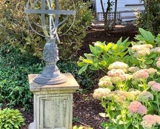 Item 218a:  Cement column  $145.00   (Column is Sold)                                                   Column - 11.5"l x 11.5"w x 15"h                                                                  Item 218b: Orb - 25"$85.00