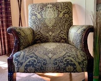 Item 227:  Upholstered chair, nailhead trim - 31"l x 19"w x 36"h:  $295