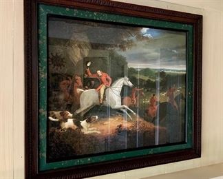 Item 228:  Framed Fox Hunt Scene- 37" x 31": $165