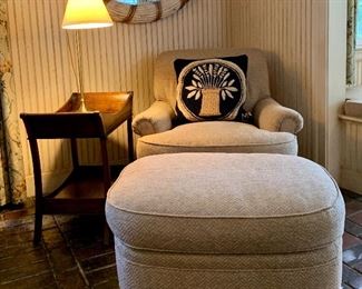 Item 235:  Edward Farrell for Design Center Pinehurst Club Chair and Ottoman:                                                                                                                    Chair - 32"l x 26"w x 32"h: $495                                                                            Ottoman - 29.5"l x 22.5"w x 17.5"h: $250