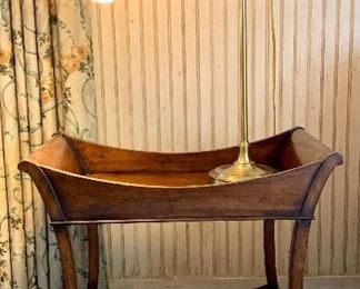 Item 241:  Side table - 14"l x 25"w x 24"h:   $245    SOLD                                   Item 240:  Heavy Swing arm brass lamp - 27":  $125 (Still available)