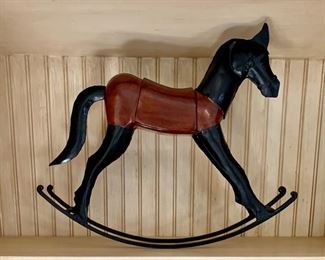 Item 183:  Decorative rocking horse from In Home - 15" x 18". $34