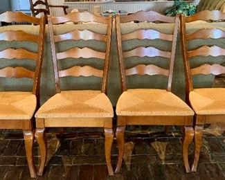 Item 231:  (4) Nichols & Stone chairs with rush seats- 20"l x 16.5"w x 40.5"h:  $595