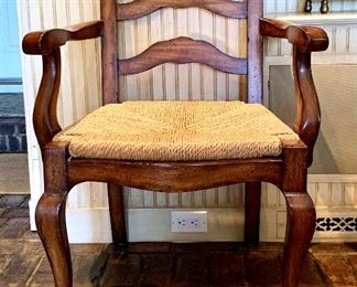 Item 234:  Armchair with woven seat - 25.5"l x 19.5"w x 37.5"h:  $125