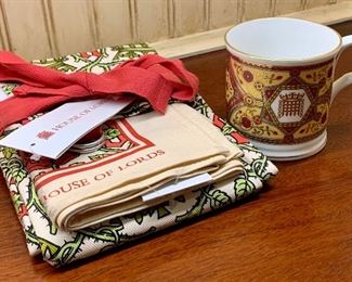 Item 307:  House of Lords mug, tea towel and apron:  $14