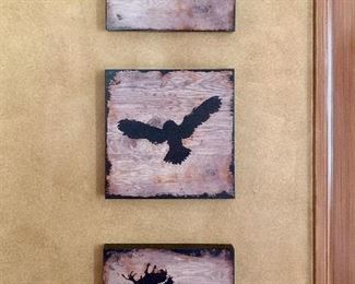 Item 328:  (3) Wood animal signs - 10"l x 1"w x 10"h:  $26
