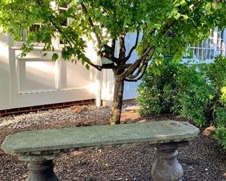 Item 124:  Cement bench - 44.5"l x 13"w x 17"h:  $125