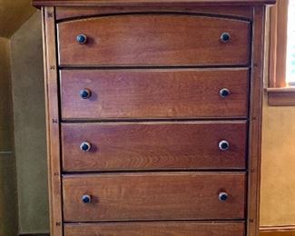 Item 331:  Bassett Furniture 5-drawer bureau - 36"l x 18"w x 49"h:  $225